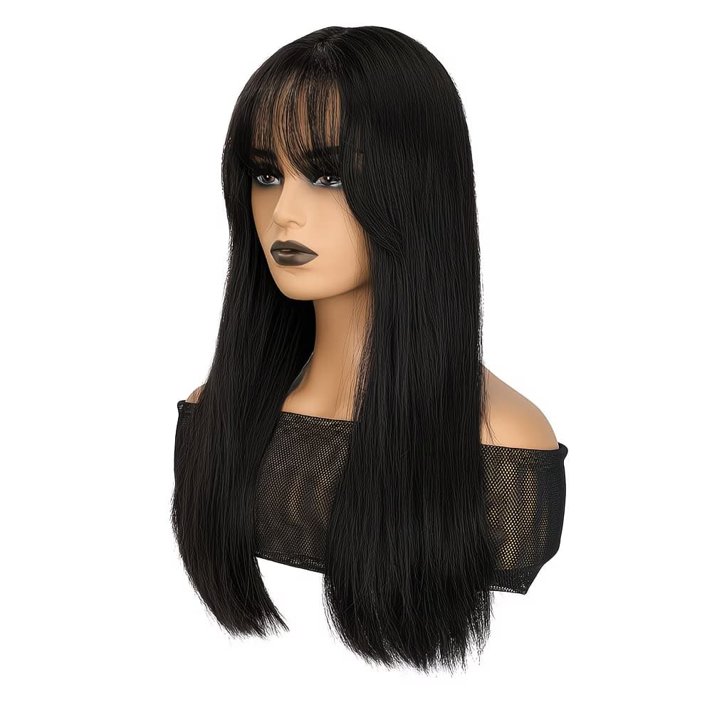 Naomi — дълга, права, кафява, с бретон