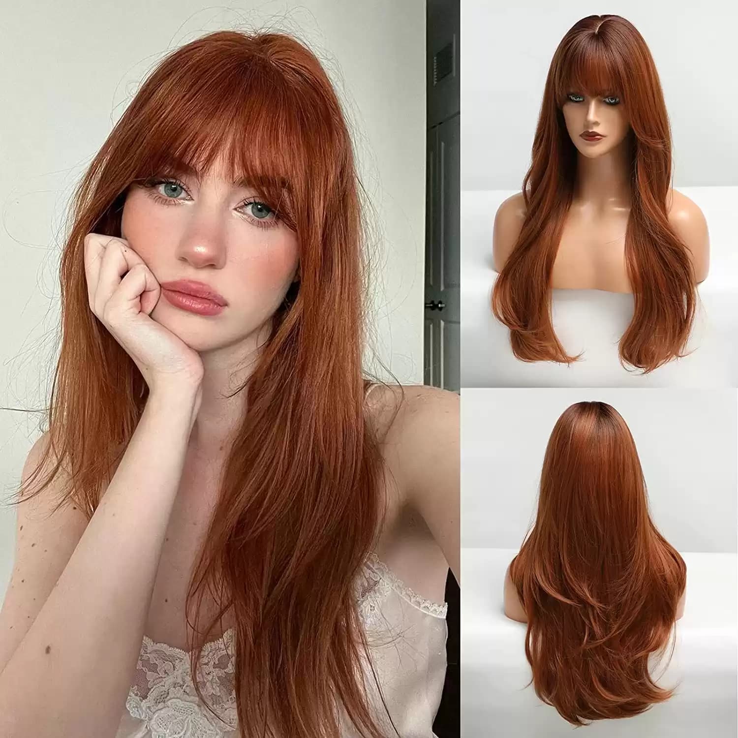 Amber — средна, права, кафява, с бретон